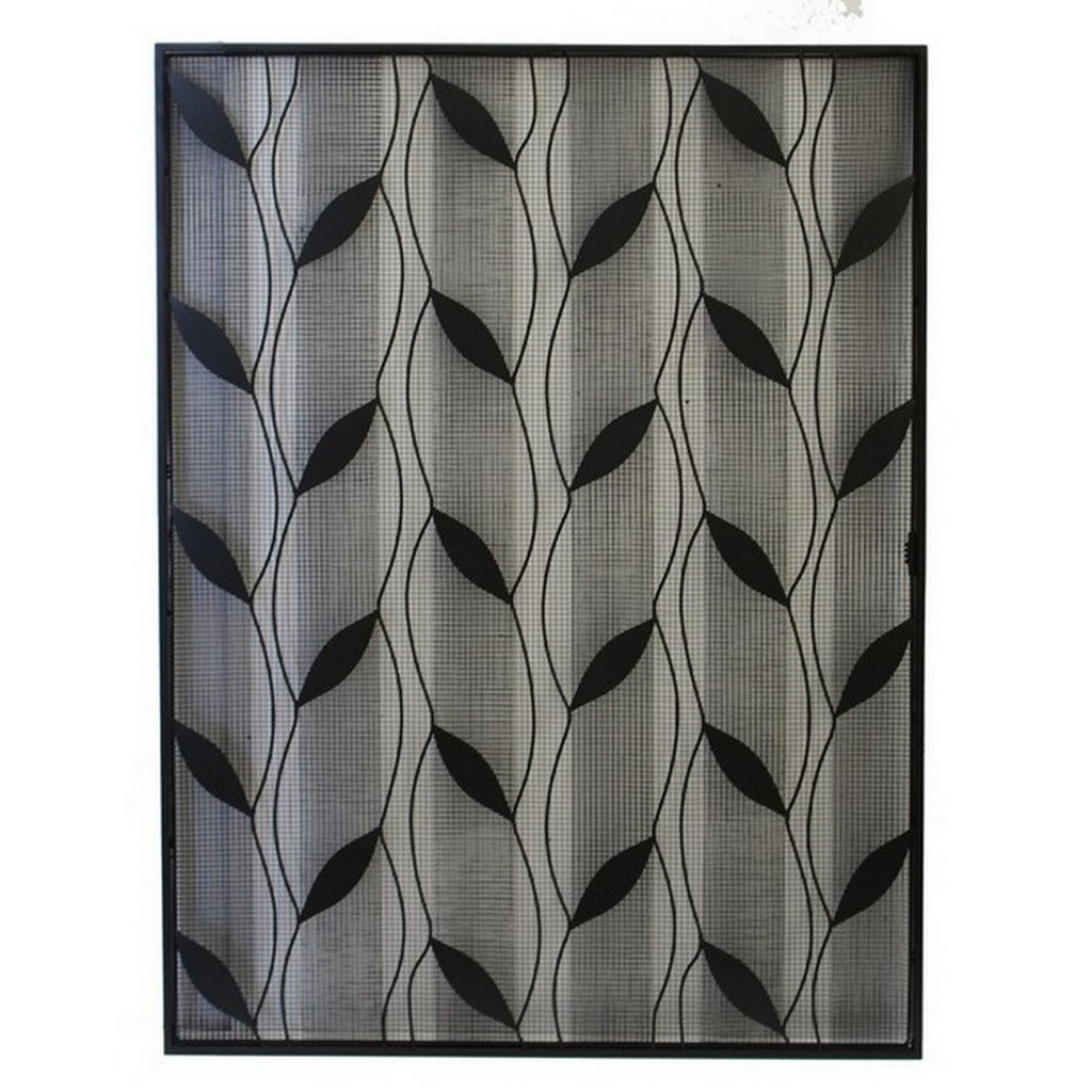 BLACK METAL FLORAL WALL HANGING