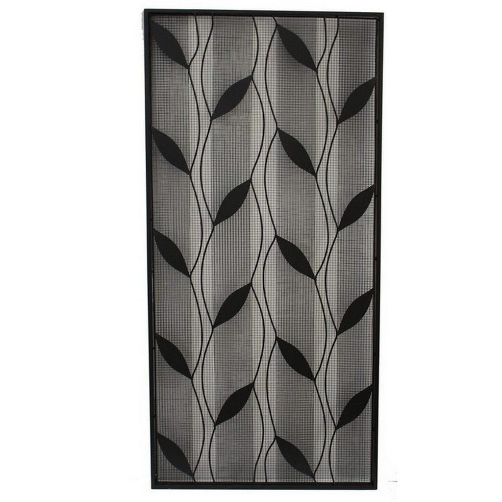 BLACK METAL FLORAL WALL HANGING
