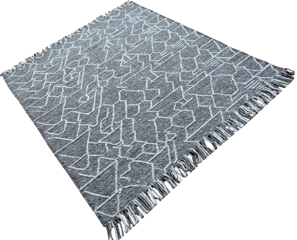 LABIN HAND WOVEN RUG - WOOL/POLYESTER - WOOL/POLYESTER - GRAPHITE