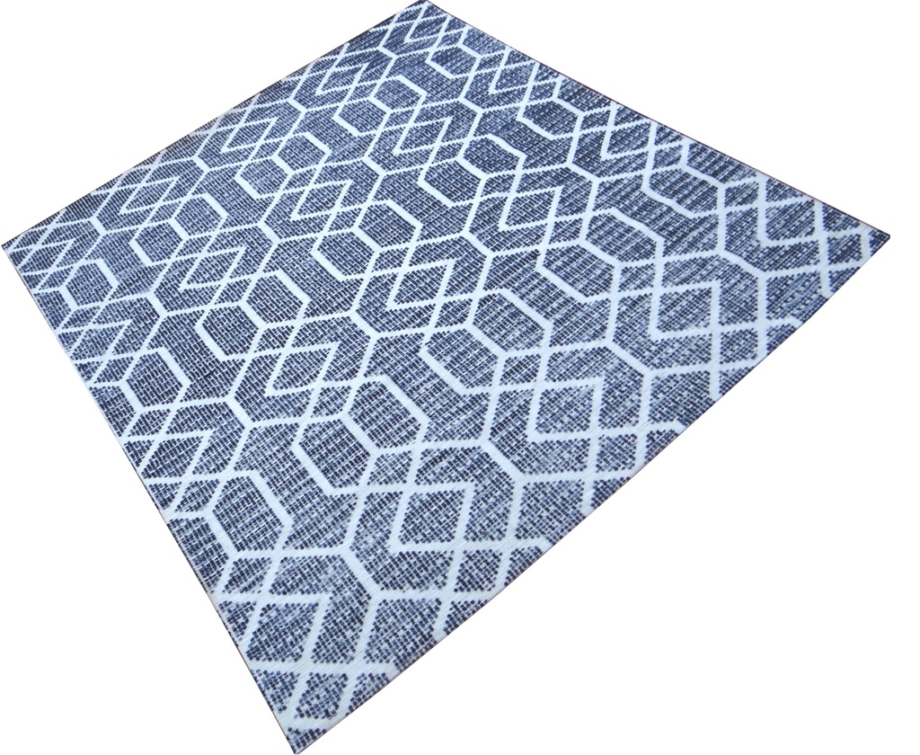MAGNUS MACHINE KNITTED RUG - MICRO POLYESTER - MICRO POLYESTER - BLUE/WHITE
