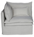 MALTA DOUBLE CUSHION SECTIONAL CORNER LEFT - SALT & PEPPER