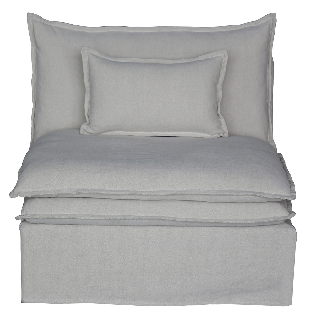 MALTA DOUBLE CUSHION SECTIONAL MIDDLE 1 SEATER - SALT & PEPPER