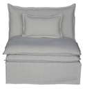 MALTA DOUBLE CUSHION SECTIONAL MIDDLE 1 SEATER - SALT & PEPPER