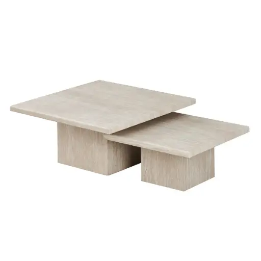 [AD6007] SIENNA TRAVERTINE TABLE NEST