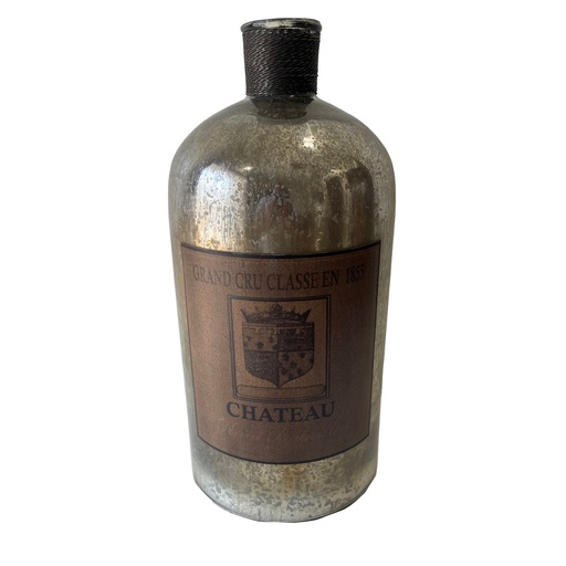 [AI6053] FRENCH CHATEAU ANTIQUE VASE - RUSTIC ANTIQUE SILVER