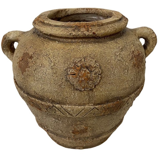 [QD5030] POT - INDOOR & OUTDOOR - ANTIQUE MARBLE MAGNESIA COMPOSITE
