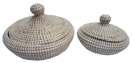 [AD2024] SET OF 2 SEAGRASS BASKET WITH PLASTIC