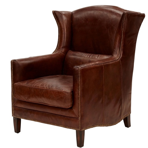 [AF2046] WING ARMCHAIR VINTAGE CIGAR