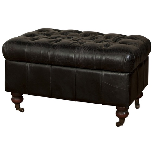 [AF2054] BUTTON TOP SEAT W/STORAGE BELON BLACK