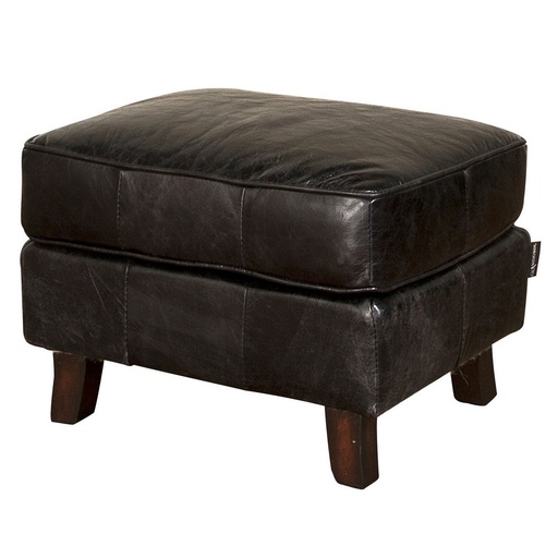 [AF2057] CURVED LEG OTTOMAN BELON BLACK