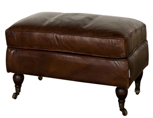 [AF2100] LARGE OTTOMAN VINTAGE CIGAR BROWN