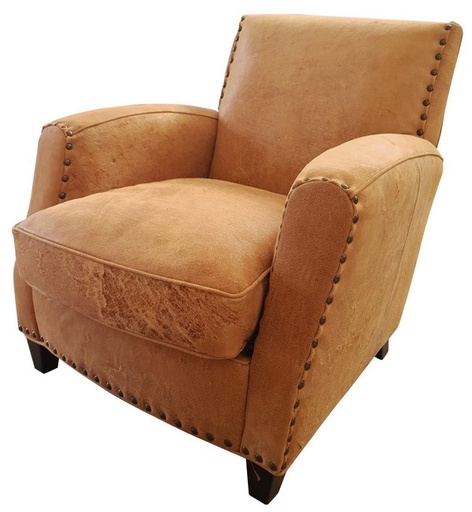 [AF2267] VITO ARMCHAIR - DESTROYED CAMEL