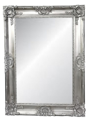 [AH3043] ORNATE BEVELLED MIRROR - ANTIQUE SILVER