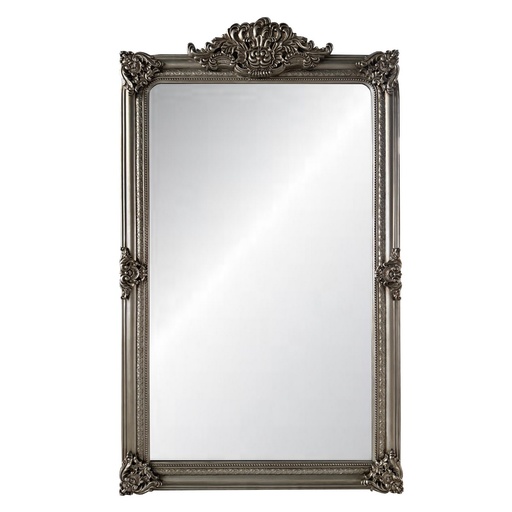 [AH3045] ORNATE BEVELLED MIRROR - ANTIQUE SILVER