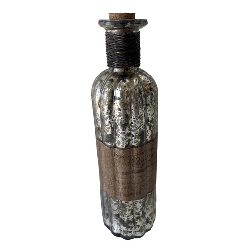 [AI6056] FRENCH CHATEAU ANTIQUE BOTTLE - RUSTIC ANTIQUE SILVER