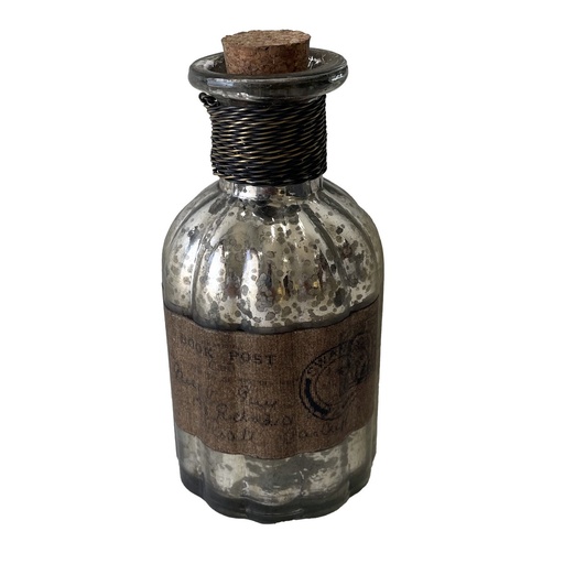 [AI6058] FRENCH CHATEAU ANTIQUE BOTTLE - RUSTIC ANTIQUE SILVER