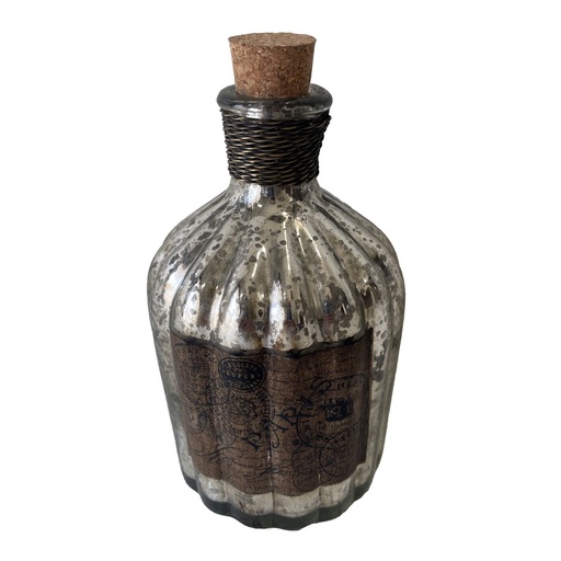 [AI6059] FRENCH CHATEAU ANTIQUE BOTTLE - RUSTIC ANTIQUE SILVER