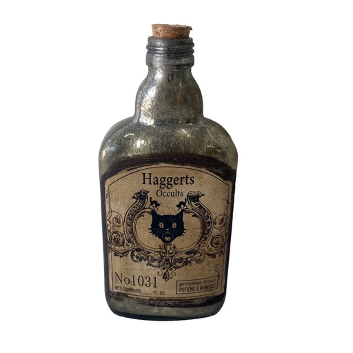 [AI6060] FRENCH CHATEAU ANTIQUE MEDICINE BOTTLE - RUSTIC ANTIQUE SILVER