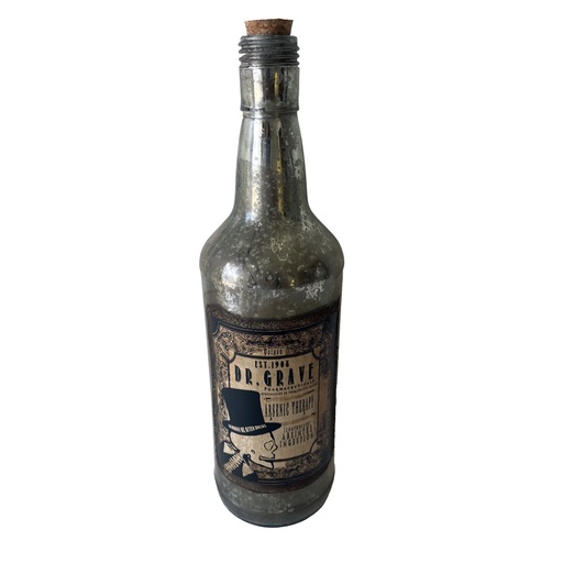 [AI6062] FRENCH CHATEAU ANTIQUE MEDICINE BOTTLE - RUSTIC ANTIQUE SILVER
