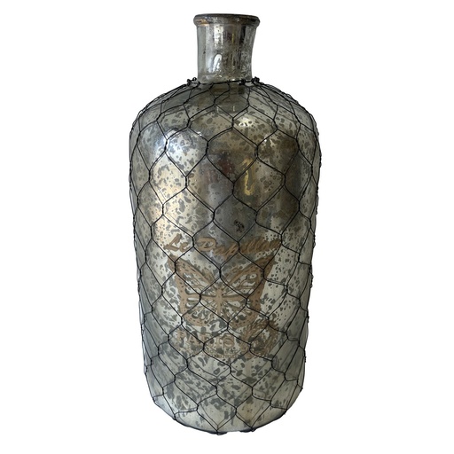 [AI6067] FRENCH CHATEAU ANTIQUE BOTTLE - RUSTIC ANTIQUE SILVER