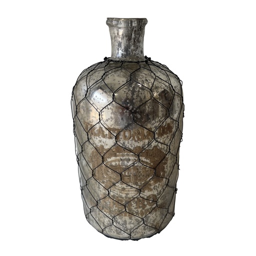 [AI6068] FRENCH CHATEAU ANTIQUE BOTTLE - RUSTIC ANTIQUE SILVER