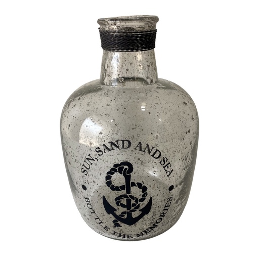 [AI6070] GLASS ANTIQUE NAVAL VASE - DUST BUBBLE