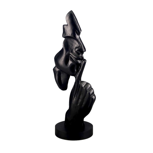 [AM9017] ALU SILENCE SCULPTURE ON BLACK MDF BASE - BLACK