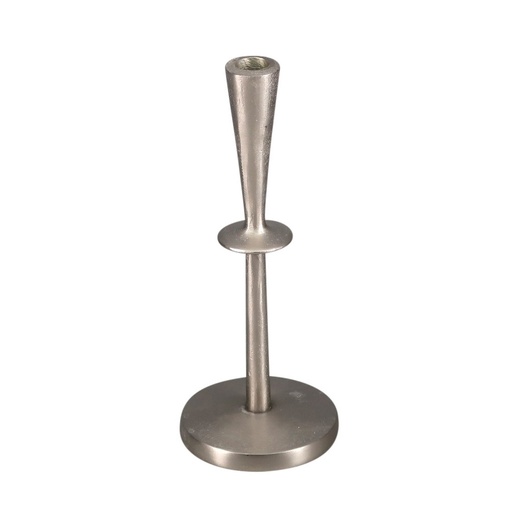 [AM9041] ALU 1 TIER ROUND CANDLE HOLDER - SILVER