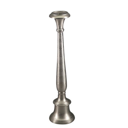 [AM9042] ALU ROUND BASE TALL PILLAR HOLDER (S) - SILVER