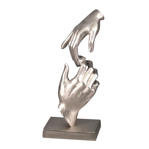 [AM9050] ALU HANDS SCULPTURE ON BLACK BASE - SILVER