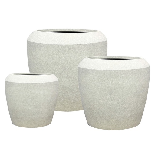 [BI2008] ARTEMIS STONE LITE PLANTER SET/3 - CHALK BEIGE