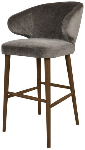 [BR3018] VENUS BARSTOOL GREY CHENILLE - SEAT HEIGHT 650