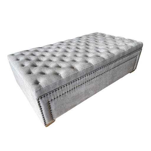 [BR3026] OVERSIZED OTTOMAN - GREY