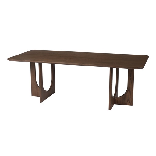 [BR3043] CELLINI DINING TABLE - ASHWOOD SOLID BASE W/ ASHWOOD + VENEER TOP