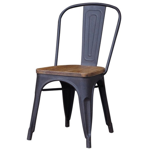 [CF8027] INDUSTRIAL CHAIR WITH ELM SEAT OLD ELM/IRON