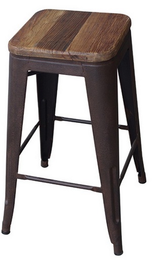 [CF8052] TALL INDUSTRIAL STOOL WITH ELM TOP