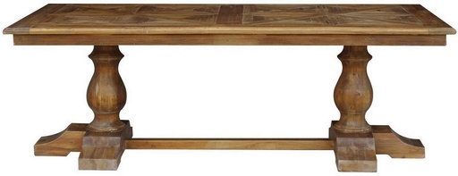 [CF8055] DINNING TABLE - PARQUET TOP OLD PINE