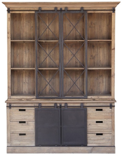 [CF8114] WALL UNIT WITH SLIDING BARN DOORS
