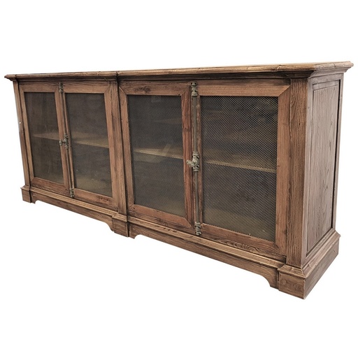 [CF8138] RECLAIMED ELM SIDEBOARD W/ CHICKENWIRE DOORS