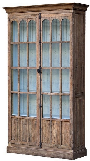 [CF8147] CABINET RECLAIMED OAK AND WHITE INSIDE