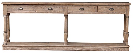 [CF8153] HALL TABLE 4 DRAWERS - OLD ELM