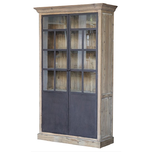 [CF8156] WALL UNIT W/ METAL  DOORS - OLD PINE /    IRON