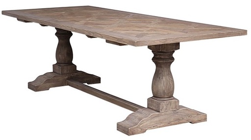 [CF8161] PARQUET ELM DINING TABLE W/ PEDESTAL BASE - OLD ELM