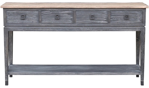 [CF8168] OAK CONSOLE 4 DRAWERS W/ SHELF