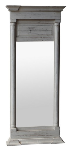 [CF8188] FOYER MIRROR CREAM DISTRESS PINE