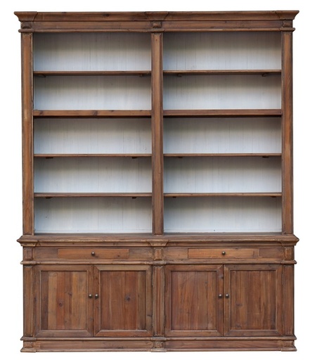 [CF8189] LIBRARY CABINET OLD PINE W/CREAM BACK