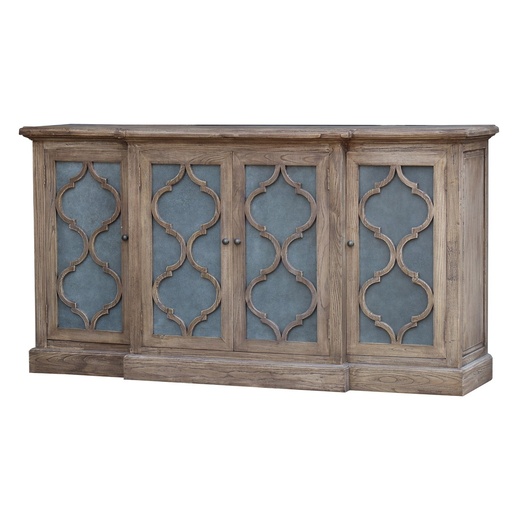 [CF8196] SIDEBOARD - RELCAIMED ELM W/ ZINC DOOR PANELS