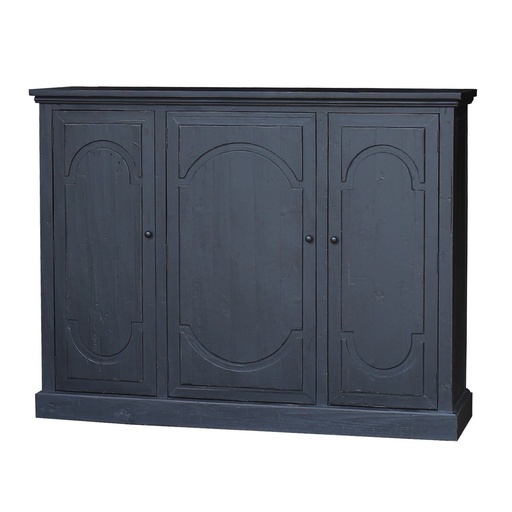 [CF8209] BLACK DISTRESSED SIDEBOARD - OLD PINE