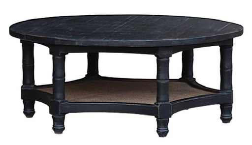 [CF8229] BLACK & RATTAN COFFE TABLE