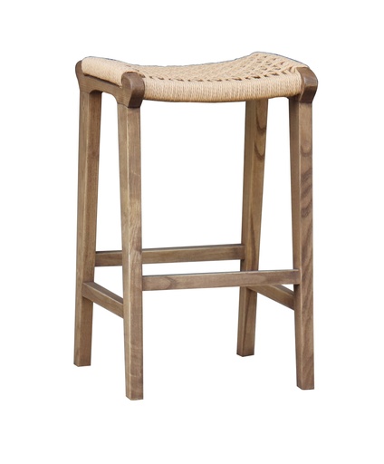 [CF8248] RECLAIMED OAK & RATTAN BARSTOOL  - OAK